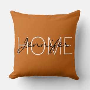Coussin Alloy orange couleur maison monogramme