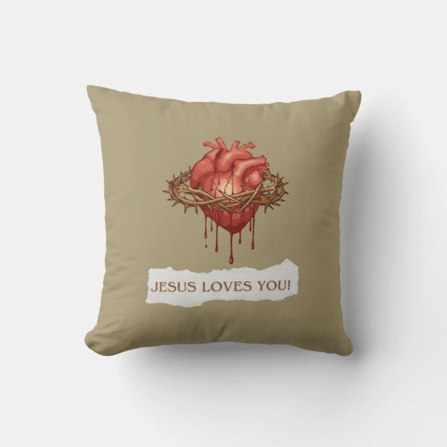 Coussin Almofada com frase motivational "Jesus Ama Você" (Recto)