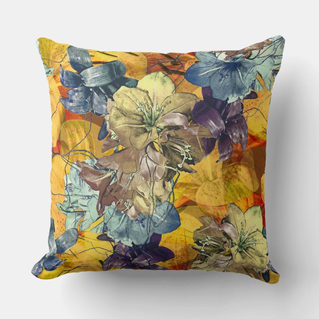Coussin Almofada decorativa com pintura floral. (Recto)