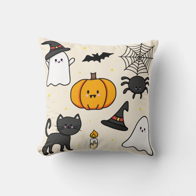 Coussin Almofada fofa com desenho Happy Halloween (Recto)