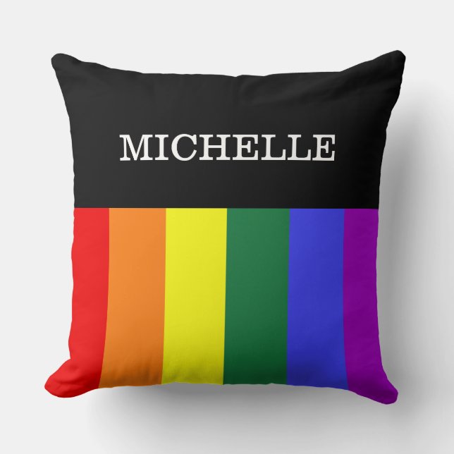 Coussin Almofada Grande Orgulho Gay Rainbow Personalizado (Recto)