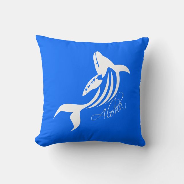 Coussin Aloha baleine d'Hawaï (Recto)