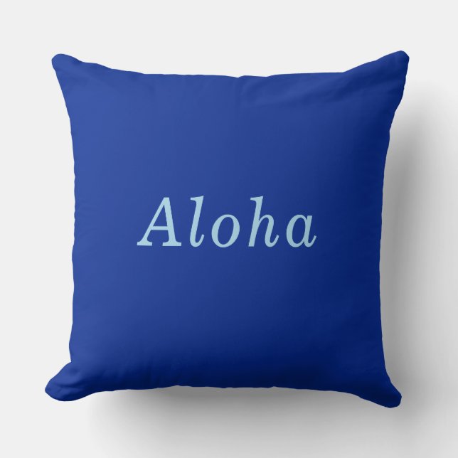 Coussin "Aloha" cobalt et confortable confortable bleu (Recto)