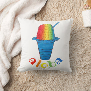 Coussin ALOHA Hawaii Hawaii rasage arc-en-ciel rasé glace