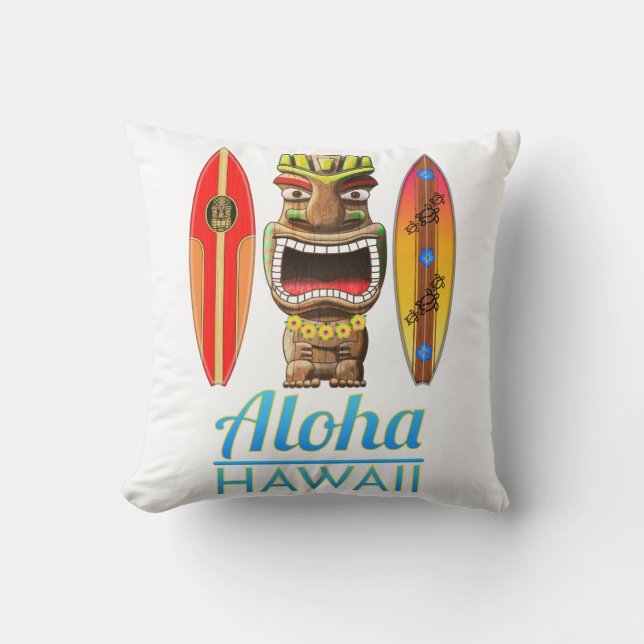 Coussin Aloha Hawaii Hawaii Tiki Surf (Recto)