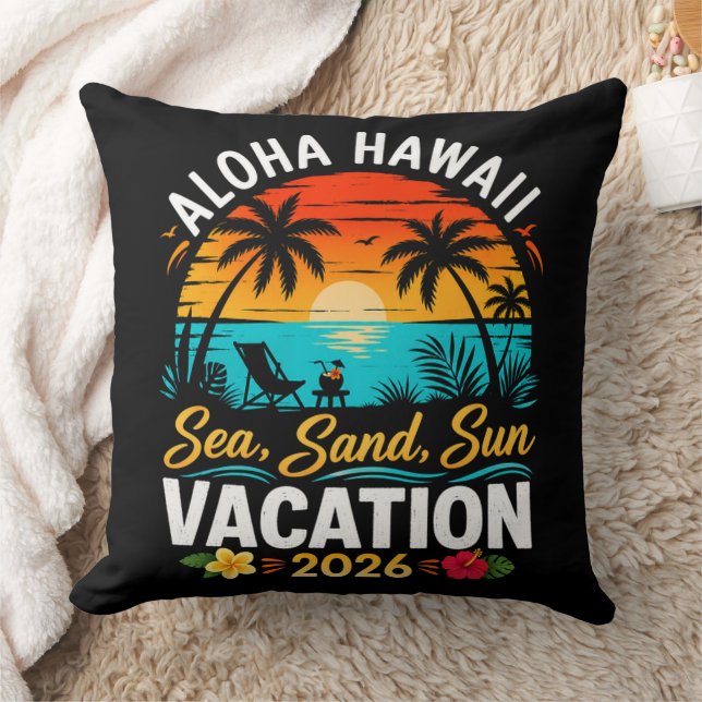 Coussin Aloha Hawaii Mer Sable Soleil 2026 (Couverture)