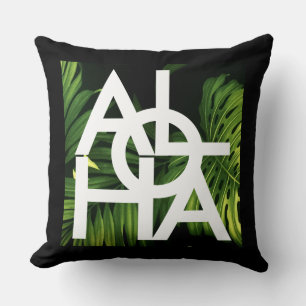 Coussin Aloha Moderne Palmier Hawaï Île Vibes