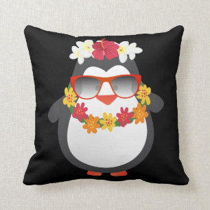 Coussin Aloha Penguin Hawaii Lunettes de soleil animaux