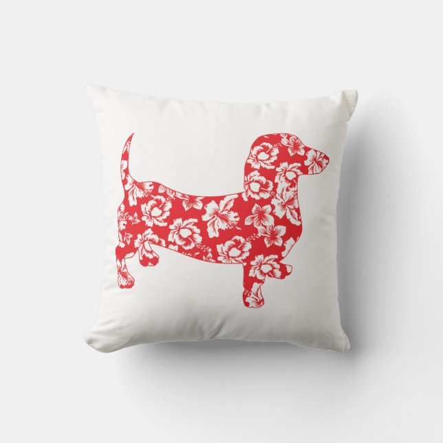 Coussin Aloha Red Doxies (Recto)