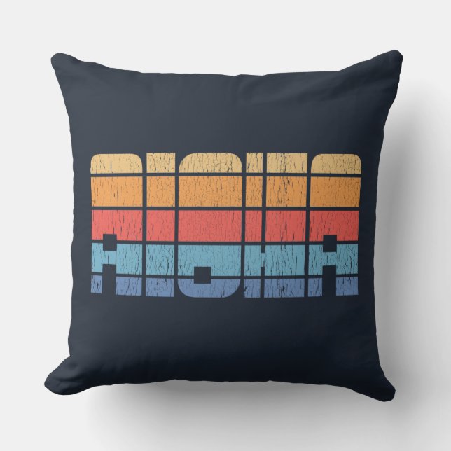 Coussin Aloha Retro Thème Tropical Distressed Houseréchauf (Recto)
