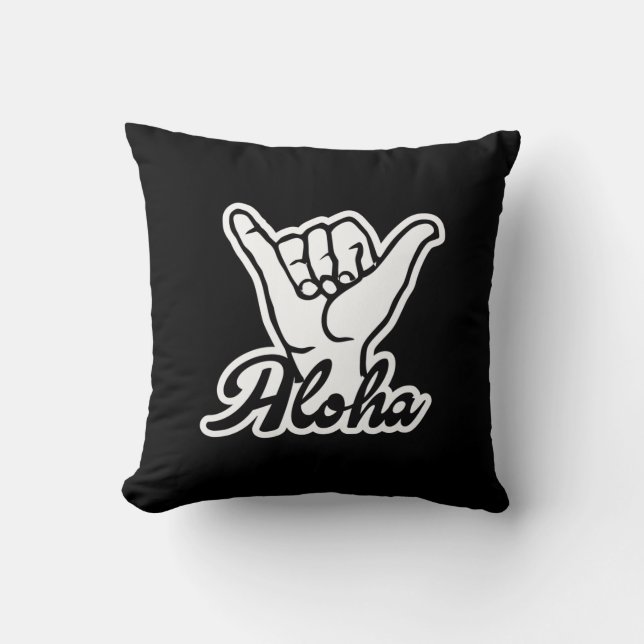Coussin Aloha Shaka Main, Hang Loose signe (Recto)