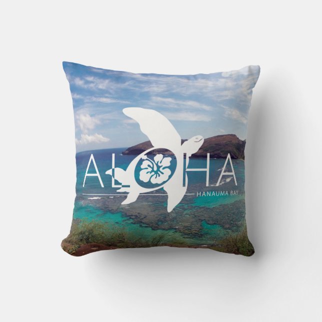 Coussin Aloha tortue d'Hawaï Honu (Recto)