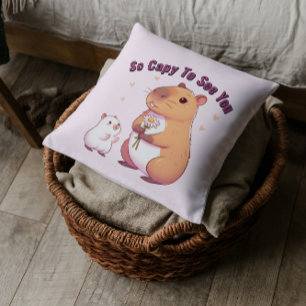 Coussin Alors Capable De Vous Voir - Cute Capybara Art