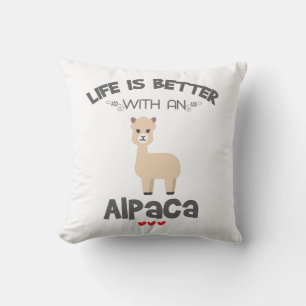 Coussin Alpaca Lover Cadeau Vie Meilleure Avec Un Alpaca G