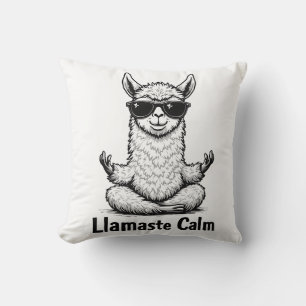 Coussin Alpaca Séjour Calme Llamaste Lama Yoga Amusant