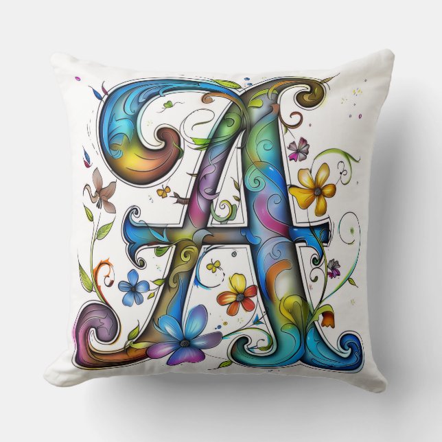 Coussin Alphabet "A" throw pillow (Recto)