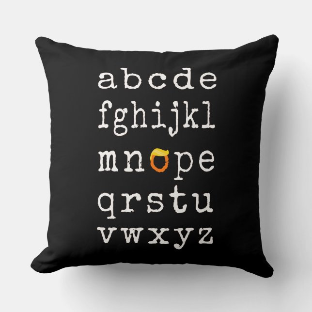 Coussin Alphabet anti-Trump - Nope V (Recto)
