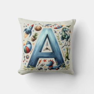 Coussin Alphabet Aventureux A - Nom Personnalisable Cushio