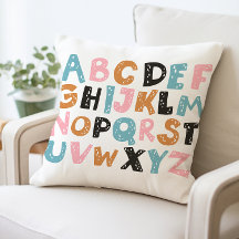 Coussin Alphabet coloré, Coussin ABC