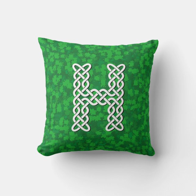 Coussin Alphabet de noeud celtique H (Recto)