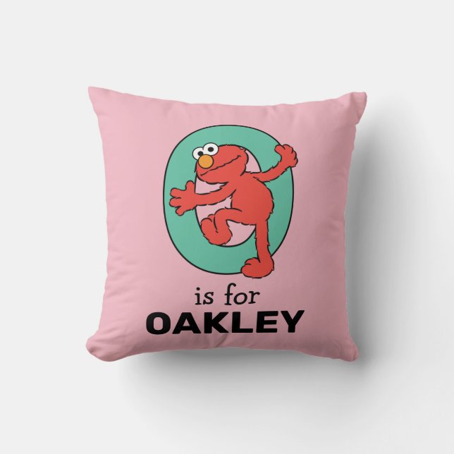 Coussin Alphabet d'Elmo | O Bleu sarcelle (Recto)