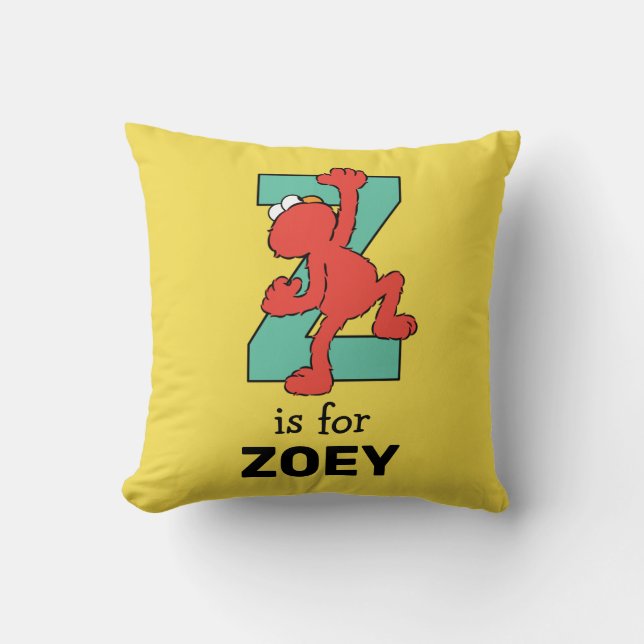 Coussin Alphabet d'Elmo | Z sarcelle (Recto)