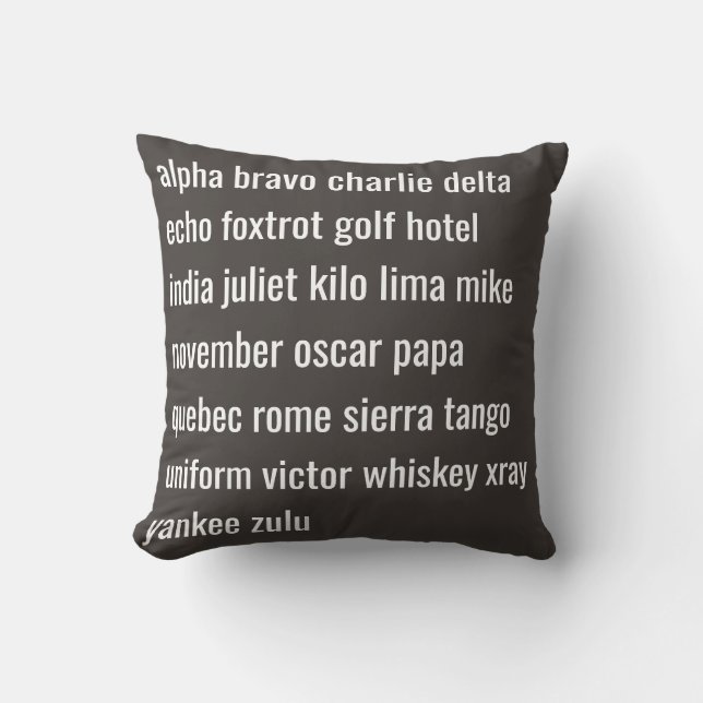 Coussin alphabet militaire (Recto)
