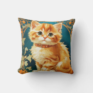 Coussin Alphonse Mucha Art Nouveau Chat