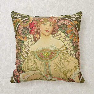 Coussin Alphonse Mucha - Champagne