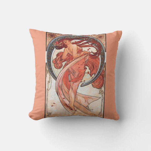 Coussin Alphonse Mucha Dance 1898 Art Nouveau Vintage (Recto)
