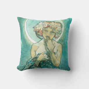 Coussin Alphonse Mucha Lune Clair De Lune Art Nouveau