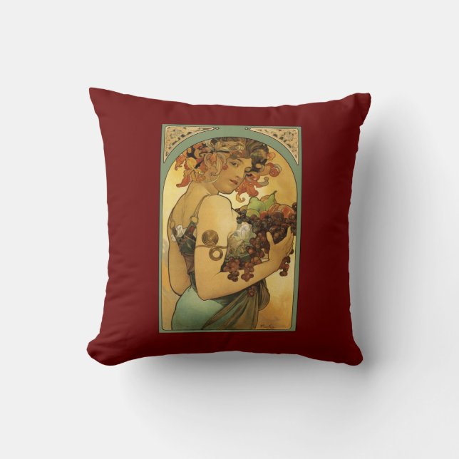 Coussin Alphonse Mucha Peinture (Recto)