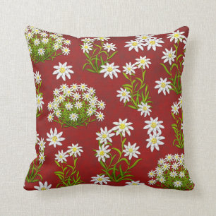 Coussin alpin de fleurs d'edelweiss européen