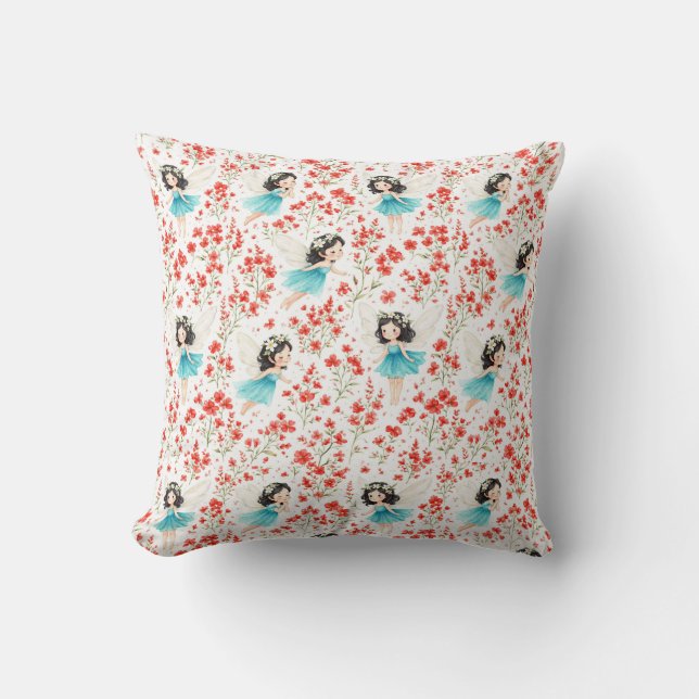 Coussin Altami Cute Floral Girl Pillow – Kids Nursery Deco (Recto)