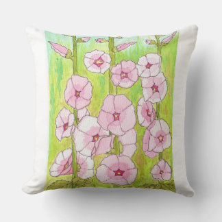 Coussin Althæa Rose en fleurs Aquarelle