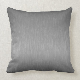 Coussin Aluminium brossé gris métallique