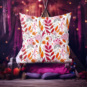 Coussin Alyssa Mae Foliage rose et orange