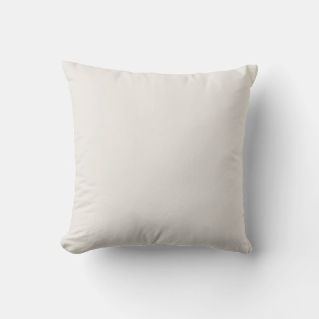 Coussin Alyssum blanc couleur solide, couleurs neutres cla (Recto)