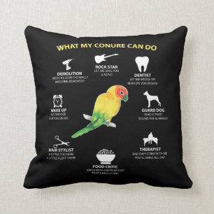 Coussin Amant doué drôle d'oiseau de Sun Conure