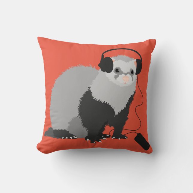 Coussin Amant Musique Drôle Ferret (Recto)