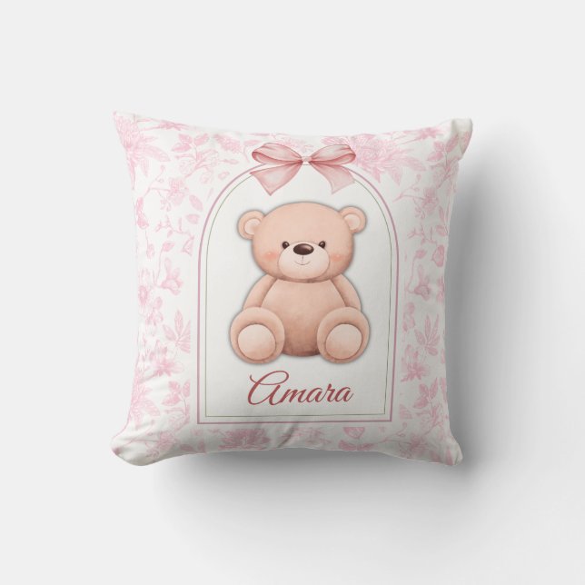 Coussin Amara | Conception personnalisée d'ours en peluche (Recto)