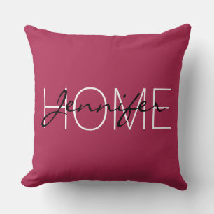 Coussin Amaranth couleur rose profonde maison monogramme