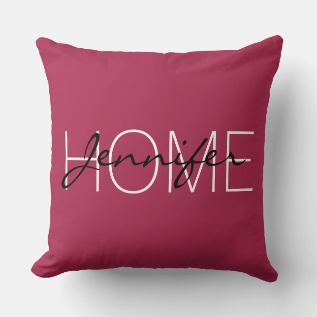 Coussin Amaranth couleur rose profonde maison monogramme (Recto)