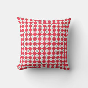 Coussin Amaranth Rouge et blanc À damiers Motif Jacquard