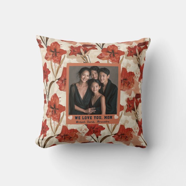 Coussin Amaryllis  Belle-Mère Housewarming Botanique (Recto)