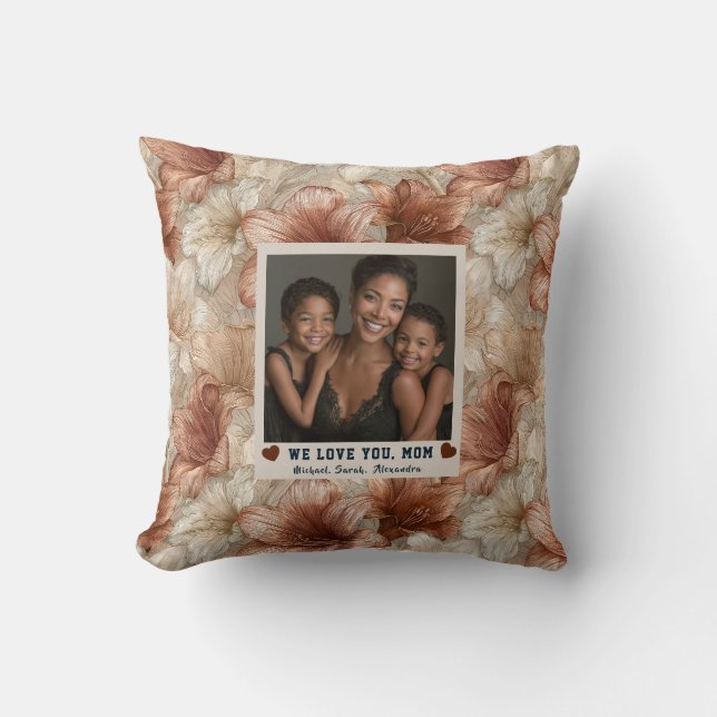 Coussin Amaryllis Belle-Mère Maman Décoration d'intérieur  (Recto)