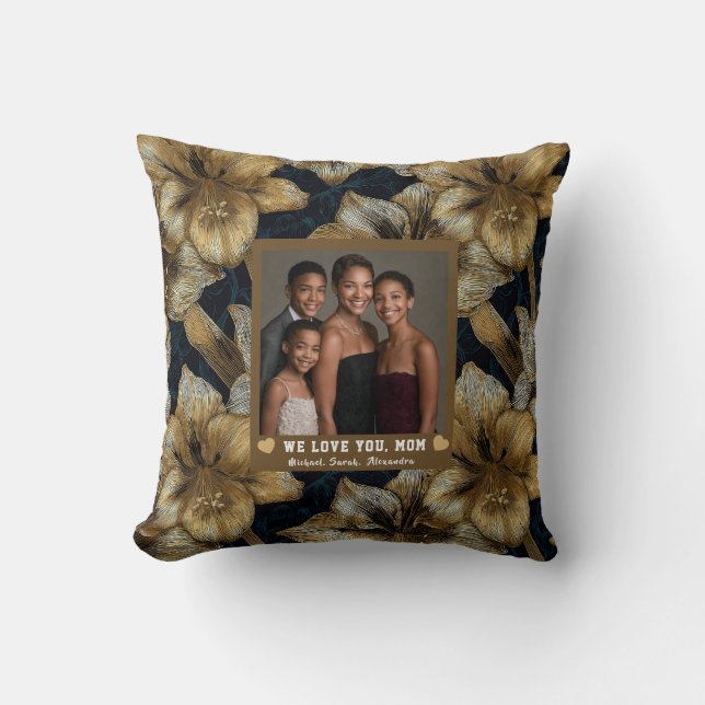 Coussin Amaryllis Fleur Meilleure Maman Jamais Aménagement (Recto)