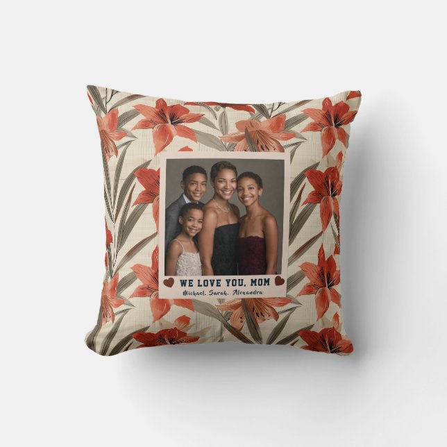 Coussin Amaryllis  Grande Mère Belle-Mère Décoration de Ma (Recto)