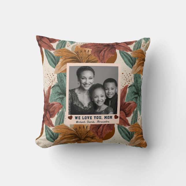 Coussin Amaryllis  Joyeux Anniversaire Maman Pendaison de  (Recto)