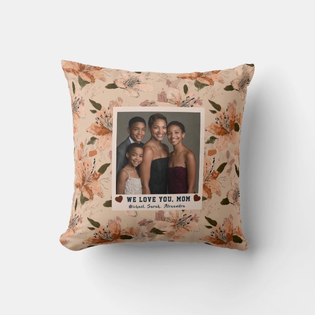 Coussin Amaryllis Meilleure Maman Maison Bohème (Recto)